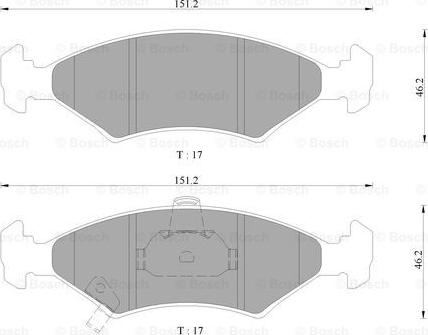 BOSCH 0 986 505 660 - Тормозные колодки, дисковые, комплект unicars.by