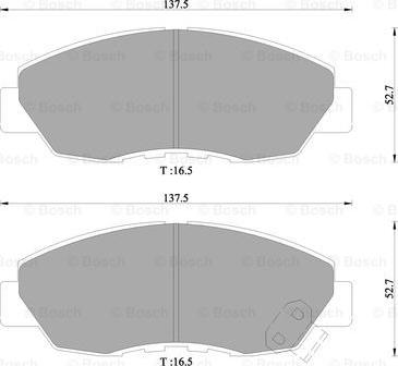 BOSCH 0 986 505 627 - Тормозные колодки, дисковые, комплект unicars.by