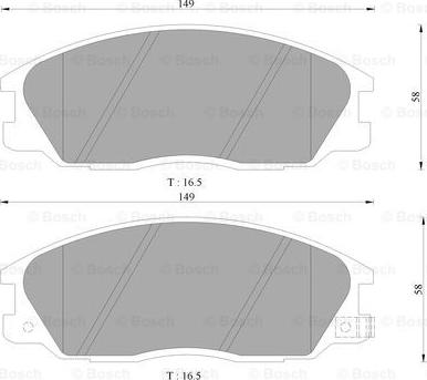 BOSCH 0 986 505 099 - Тормозные колодки, дисковые, комплект unicars.by