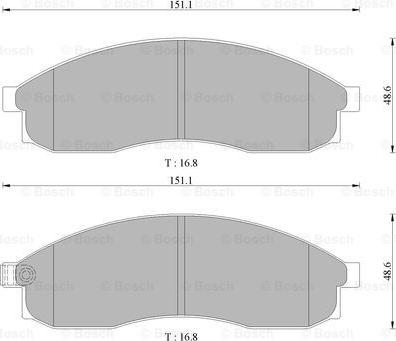 BOSCH 0 986 505 382 - Тормозные колодки, дисковые, комплект unicars.by