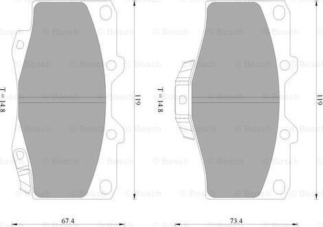 BOSCH 0 986 505 798 - Тормозные колодки, дисковые, комплект unicars.by