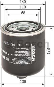 BOSCH 0 986 628 252 - Патрон осушителя воздуха, пневматическая система unicars.by