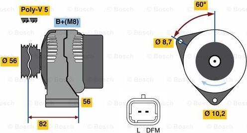 BOSCH 0 986 049 910 - Генератор unicars.by