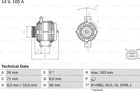 BOSCH 0 986 049 970 - Генератор unicars.by