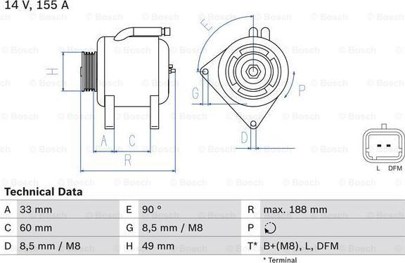 BOSCH 0 986 049 450 - Генератор unicars.by