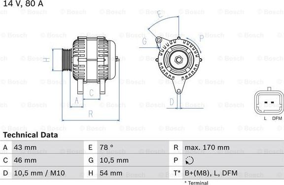 BOSCH 0 986 049 410 - Генератор unicars.by