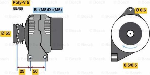 BOSCH 0 986 049 540 - Генератор unicars.by