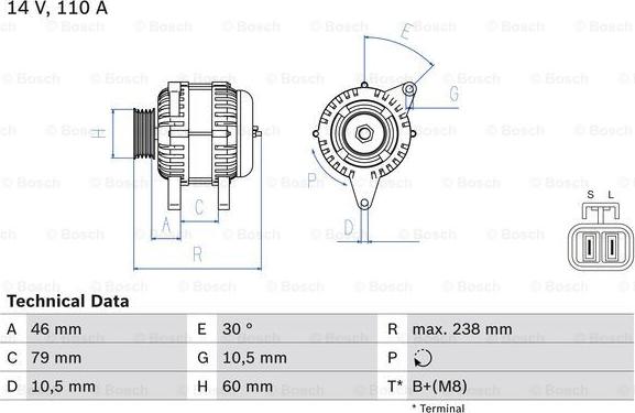 BOSCH 0 986 049 500 - Генератор unicars.by