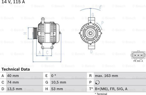 BOSCH 0 986 049 520 - Генератор unicars.by