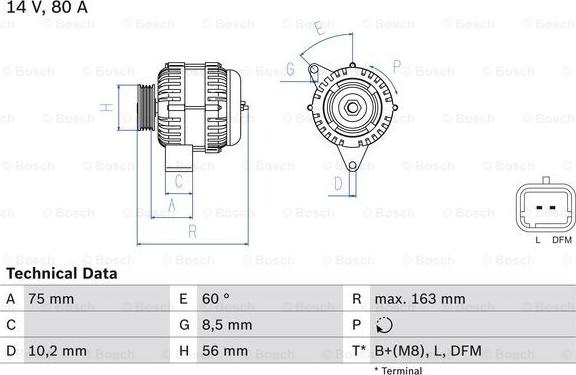 BOSCH 0 986 049 630 - Генератор unicars.by