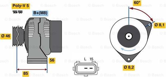 BOSCH 0 986 049 620 - Генератор unicars.by