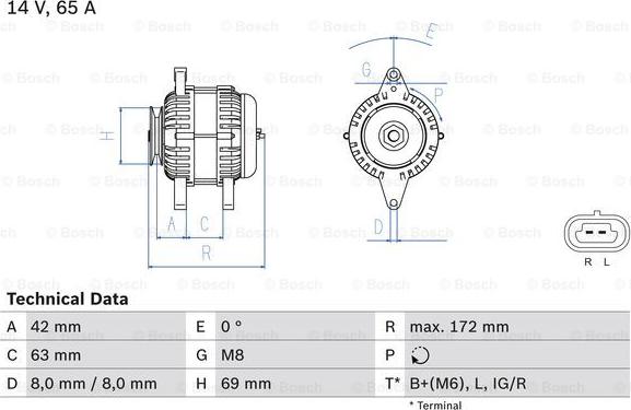 BOSCH 0 986 049 051 - Генератор unicars.by