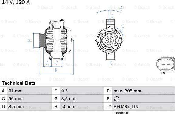 BOSCH 0 986 049 010 - Генератор unicars.by