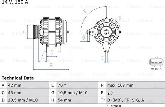 BOSCH 0 986 049 071 - Генератор unicars.by