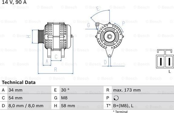 BOSCH 0 986 049 191 - Генератор unicars.by