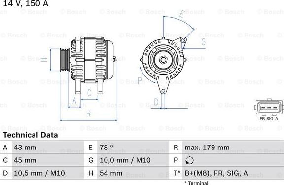 BOSCH 0 986 049 161 - Генератор unicars.by