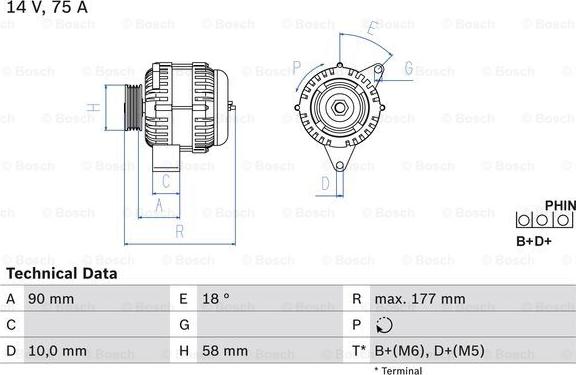 BOSCH 0 986 049 111 - Генератор unicars.by