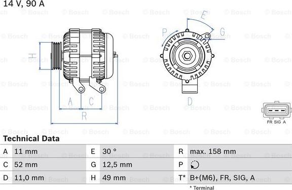 BOSCH 0 986 049 121 - Генератор unicars.by