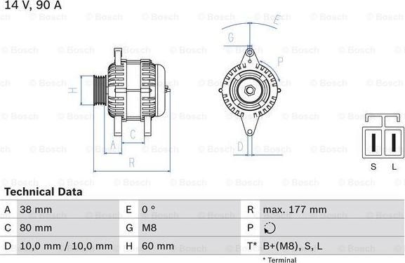 BOSCH 0 986 049 800 - Генератор unicars.by