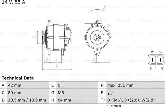 BOSCH 0 986 049 870 - Генератор unicars.by