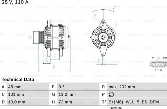 BOSCH 0 986 049 350 - Генератор unicars.by