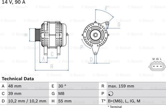 BOSCH 0 986 049 211 - Генератор unicars.by