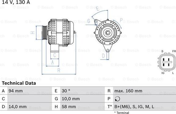 BOSCH 0 986 049 221 - Генератор unicars.by