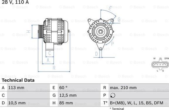 BOSCH 0 986 049 770 - Генератор unicars.by