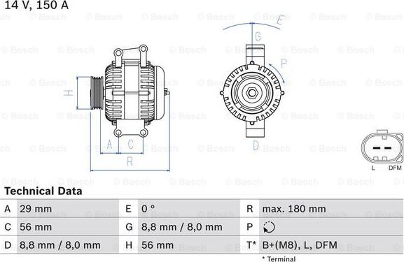 BOSCH 0 986 044 910 - Генератор unicars.by