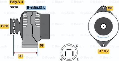 BOSCH 0 986 044 981 - Генератор unicars.by