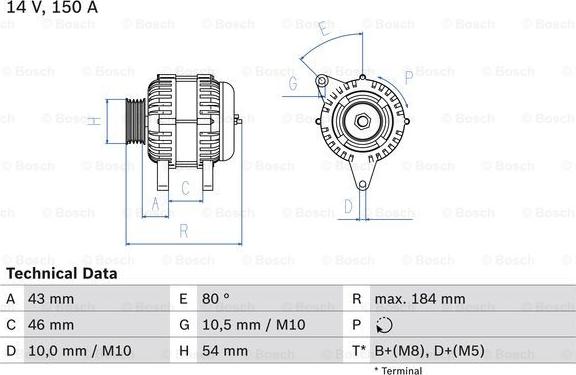 BOSCH 0 986 044 400 - Генератор unicars.by