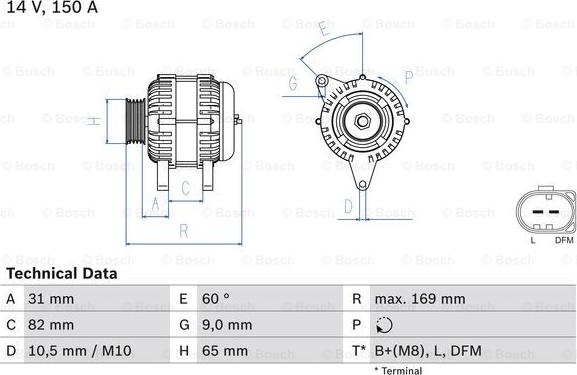 BOSCH 0 986 044 480 - Генератор unicars.by