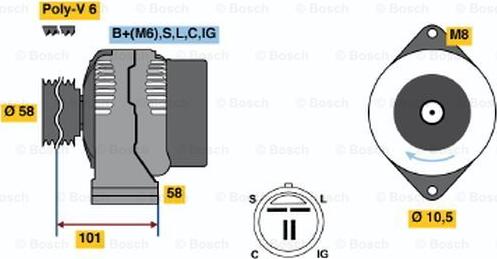 BOSCH 0 986 044 511 - Генератор unicars.by