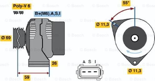 BOSCH 0 986 044 691 - Генератор unicars.by