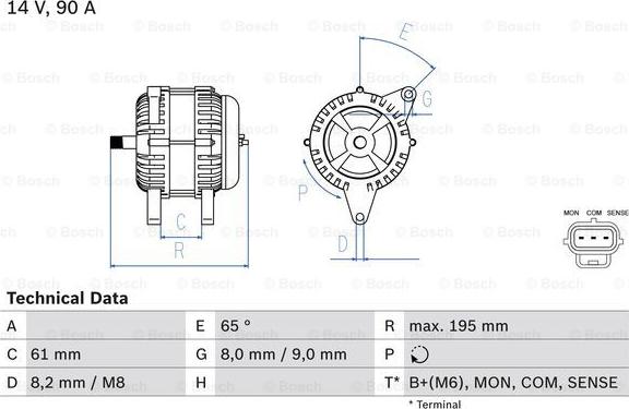 BOSCH 0 986 044 651 - Генератор unicars.by