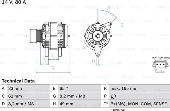 BOSCH 0 986 044 671 - Генератор unicars.by