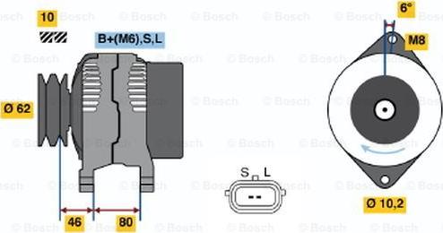 BOSCH 0 986 044 051 - Генератор unicars.by