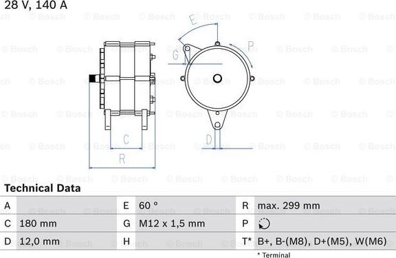 BOSCH 0 986 044 060 - Генератор unicars.by