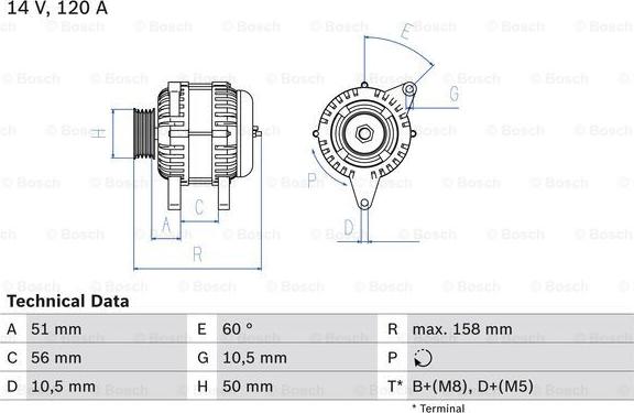 BOSCH 0 986 044 030 - Генератор unicars.by