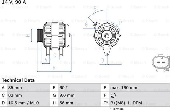 BOSCH 0 986 044 300 - Генератор unicars.by