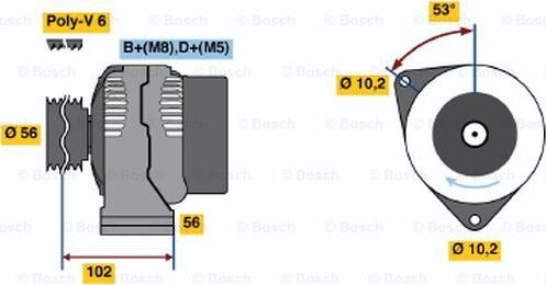 BOSCH 0 986 044 370 - Генератор unicars.by