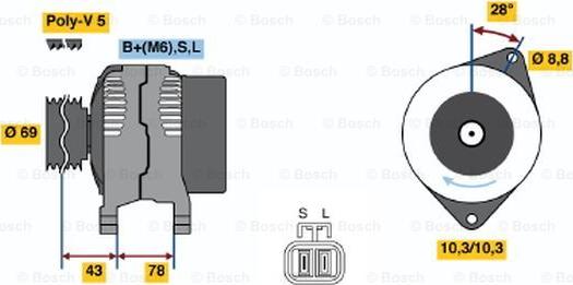 BOSCH 0 986 044 721 - Генератор unicars.by