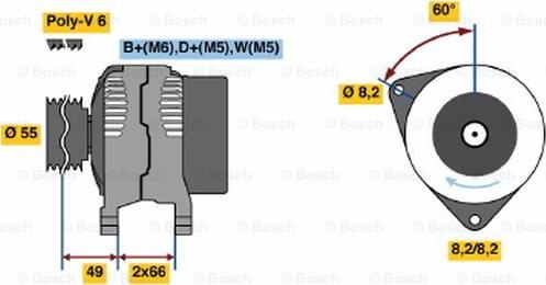 BOSCH 0 986 044 771 - Генератор unicars.by