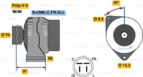 BOSCH 0 986 045 961 - Генератор unicars.by