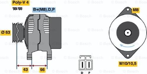 BOSCH 0 986 045 491 - Генератор unicars.by