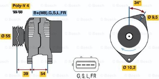 BOSCH 0 986 045 591 - Генератор unicars.by