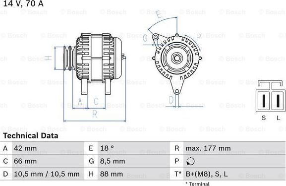 BOSCH 0 986 045 541 - Генератор unicars.by