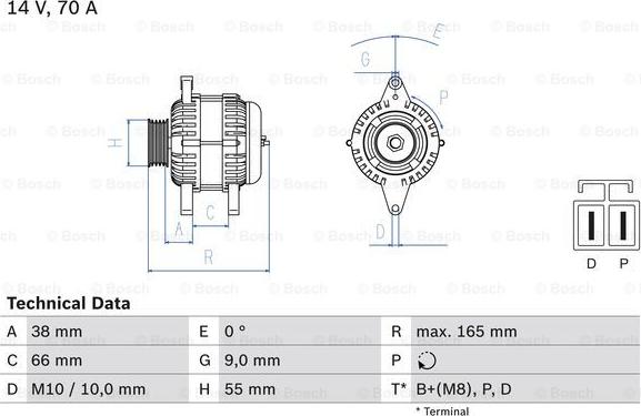 BOSCH 0 986 045 551 - Генератор unicars.by