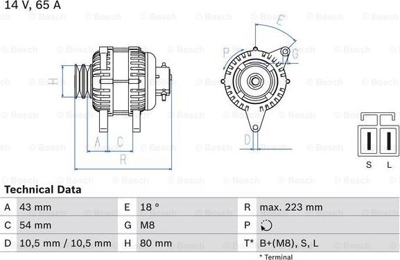 BOSCH 0 986 045 561 - Генератор unicars.by