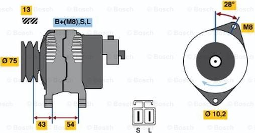 BOSCH 0 986 045 571 - Генератор unicars.by